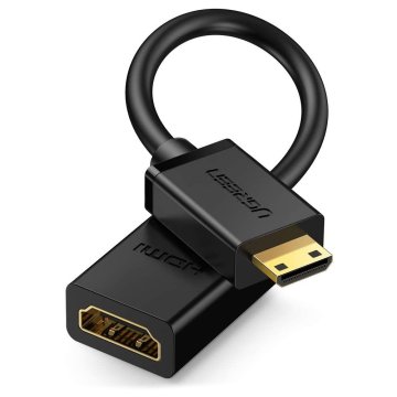 Ugreen HDMI ženski na mini HDMI moški adapter kabel 4K 60Hz HEC ARC 22cm črn