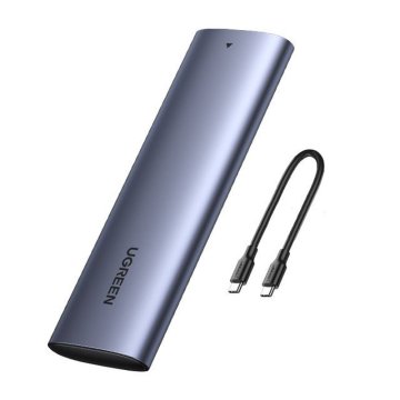 Ugreen Žepna torbica za M.2 SuperSpeed 10Gbps SSD + 0,5 m siv USB-C kabel