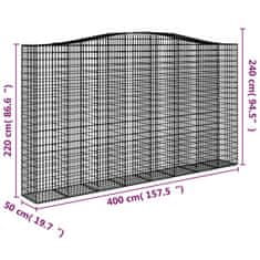 Vidaxl Obokane gabion košare 25 kosa 400x50x220/240cm pocinkano železo