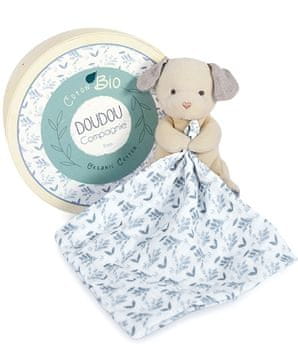 Doudou Darilni set - plišast pes z odejo iz organskega bombaža 15 cm