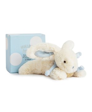DouDou ET Compagnie Doudou Darilni set - Plišast zajec modre barve 20 cm