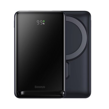 slomart baseus magnetni nosilec power bank z magsafe brezžičnim polnjenjem 10000 mah 20 w mornarsko modra (ppcx000003) + usb type c baseus xiaobai series 60 w 0,5 m