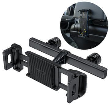 shumee Avtomobilski vzglavnik za telefon in tablico širine 135-230 mm, črn