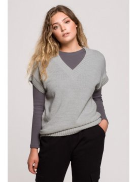 BeWear Ženski pleteni telovnik Reenzong BK076 siva