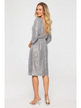 Made of Emotion Ženska mini obleka Molin M716 srebrna