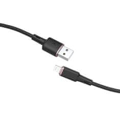 AceFast Kabel iPhone MFI USB - Lightning 2,4A 1,2 m črn