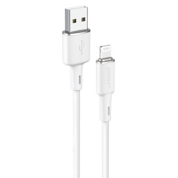 slomart acefast kabel mfi usb - lightning 1.2m, 2.4a bel (c2-02 white)