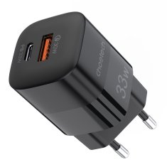 Choetech GaN USB tipa C PD QC 33W hitri polnilec črne barve