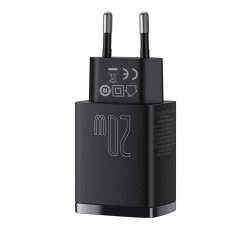 BASEUS Hitri omrežni polnilnik Compact USB USB-C 20 W 3 A PD QC 3.0 črn