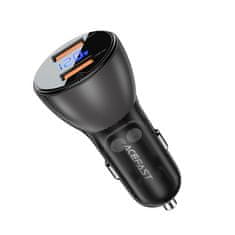 slomart acefast avtomobilski polnilec 45w 2x usb, qc3.0, afc, fcp, scp črn (b7 black)