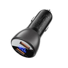 slomart acefast avtomobilski polnilec 45w 2x usb, qc3.0, afc, fcp, scp črn (b7 black)