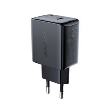 AceFast Hitri omrežni polnilnik USB-C 20 W Power Delivery, črn