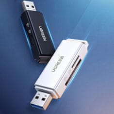 NEW Prenosni bralnik kartic TF/SD pod USB 3.0 črne barve