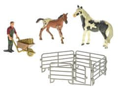 Mikro Trading Zoolandia konj z žrebetom in dodatki 4 kosi v škatli