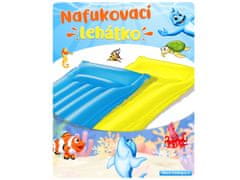 Napihljiv ležalnik 183x69 cm max 80 kg - mešanica barv (rumena, modra)