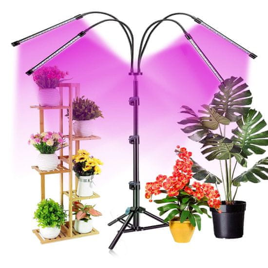 CT LED svetilka za rast rastlin s 4 glavami + stojalo 1,6m