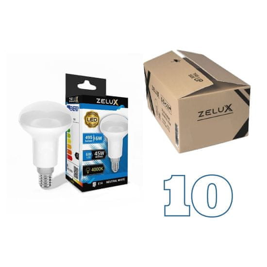ZELUX 10x reflektorska LED sijalka E14 6W R50 495lm nevtralno bela