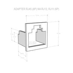 DATACOM Adapter RJ45 na RJ12 (RJ11), bel 20 kosov