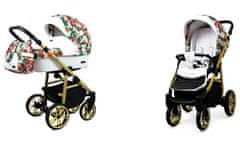 Babylux Color Lux Small Roses | 2v1 Kombinirani Voziček kompleti | Otroški voziček + Carrycot