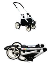 Babylux Color Lux Bouquets Peony On Black | 2v1 Kombinirani Voziček kompleti | Otroški voziček + Carrycot