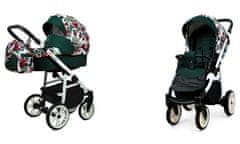 Babylux Color Lux Chili Flowers | 2v1 Kombinirani Voziček kompleti | Otroški voziček + Carrycot