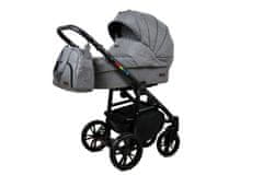 Babylux Color Lux Grey Flex | 2v1 Kombinirani Voziček kompleti | Otroški voziček + Carrycot