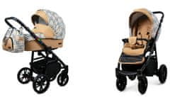 Babylux Color Lux Gold And Black Houndstooth | 2v1 Kombinirani Voziček kompleti | Otroški voziček + Carrycot
