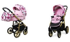 Babylux Color Lux Bouquets Peony On White | 2v1 Kombinirani Voziček kompleti | Otroški voziček + Carrycot