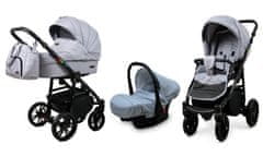 Babylux Color Lux Silver Flex | 3v1 Kombinirani Voziček kompleti | Otroški voziček + Carrycot + Avtosedežem
