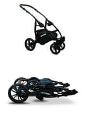 Babylux Optimal Silver Mint | 4v1 Kombinirani Voziček kompleti | Otroški voziček + Carrycot + Avtosedežem + ISOFIX