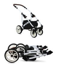 Babylux Optimal Silver Mint | 4v1 Kombinirani Voziček kompleti | Otroški voziček + Carrycot + Avtosedežem + ISOFIX