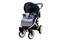 Babylux Optimal Silver Black | 4v1 Kombinirani Voziček kompleti | Otroški voziček + Carrycot + Avtosedežem + ISOFIX