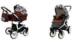 Babylux Optimal Flowers Of Apples | 2v1 Kombinirani Voziček kompleti | Otroški voziček + Carrycot