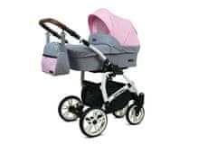 Babylux Optimal Light Pink | 3v1 Kombinirani Voziček kompleti | Otroški voziček + Carrycot + Avtosedežem