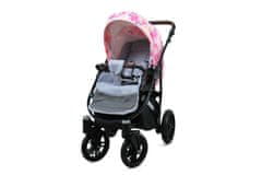 Babylux Optimal Peony And Rose | 4v1 Kombinirani Voziček kompleti | Otroški voziček + Carrycot + Avtosedežem + ISOFIX