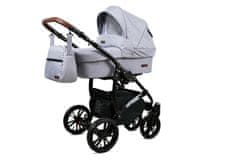 Babylux Optimal Silver Flex | 4v1 Kombinirani Voziček kompleti | Otroški voziček + Carrycot + Avtosedežem + ISOFIX