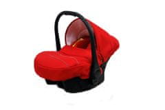 Babylux Optimal Red Tulips | 3v1 Kombinirani Voziček kompleti | Otroški voziček + Carrycot + Avtosedežem
