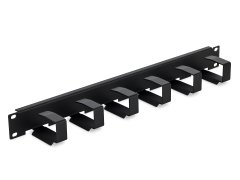 Triton 19" povezovalna plošča 1U 6x kavelj 70x27mm črna kovina