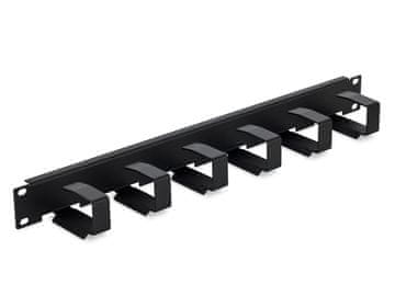 Triton 19" povezovalna plošča 1U 6x kavelj 70x27mm črna kovina
