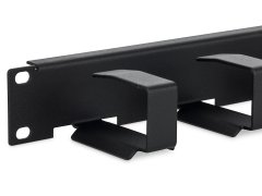 Triton 19" povezovalna plošča 1U 6x kavelj 70x27mm črna kovina