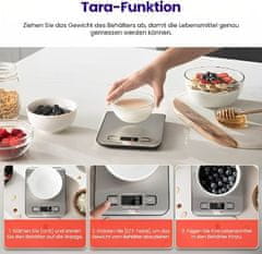 HOME & MARKER® Digitalna Kuhinjska Tehtnica z velikim LCD Zaslonom in Visoko Natančnostjo do 1g in Funkcijo Tara - KITCHENSCALE