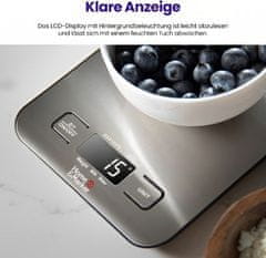 HOME & MARKER® Digitalna Kuhinjska Tehtnica z velikim LCD Zaslonom in Visoko Natančnostjo do 1g in Funkcijo Tara - KITCHENSCALE