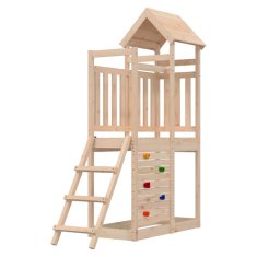 Vidaxl Igralni stolp z lestvijo in plezalno steno 52,5x110,5x214 cm