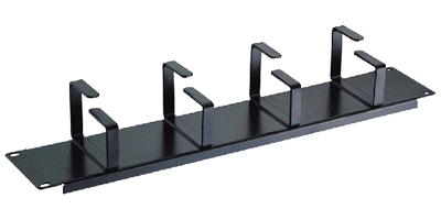DATACOM 19" 2U pritrdilna plošča 4x kovinski kavelj (8,0 x 4,5-6,0 cm) črna