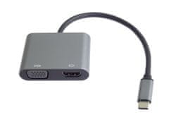 PremiumCord MST Adapter USB-C na HDMI + VGA, ločljivost 4K in FULL HD 1080p