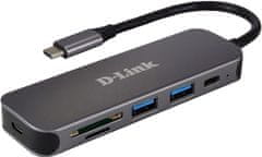D-Link 5-v-1 USB-C vozlišče s čitalnikom kartic