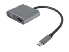 PremiumCord MST Adapter USB-C na HDMI + VGA, ločljivost 4K in FULL HD 1080p