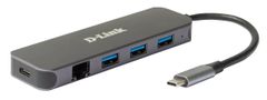 D-Link 5-v-1 USB-C vozlišče z gigabitnim ethernetom/dobavo energije