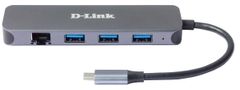 D-Link 5-v-1 USB-C vozlišče z gigabitnim ethernetom/dobavo energije