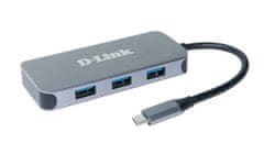 D-Link 6-v-1 USB-C vozlišče s HDMI/Gigbait Ethernetom/dobavo električne energije